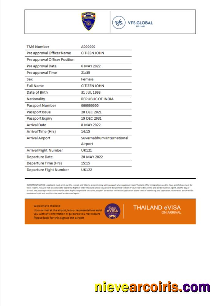 Thailand e-visa